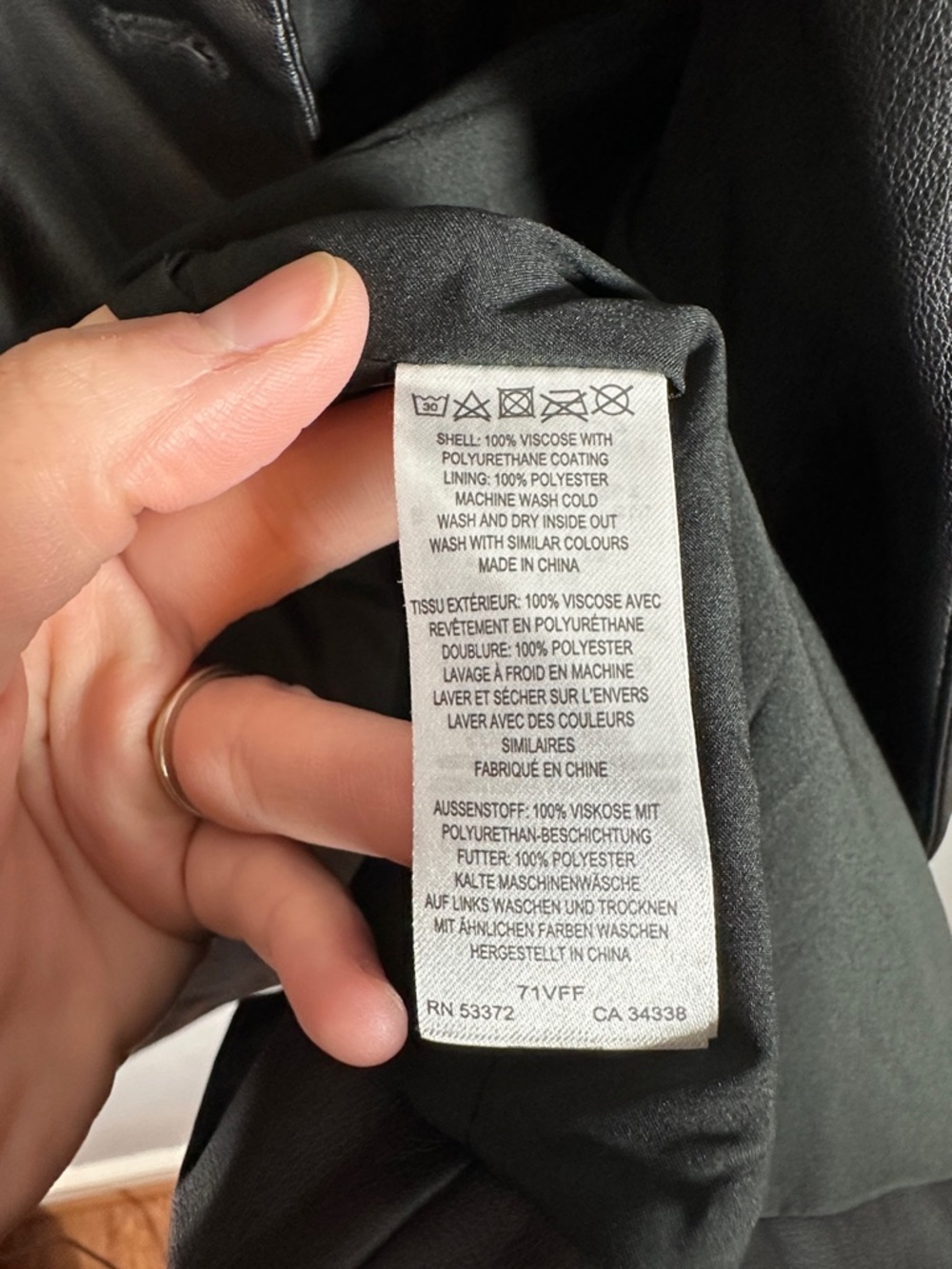 French Connection Black Faux Leather Blazer Jacket Women’s Size 2 - Picture 4 of 10